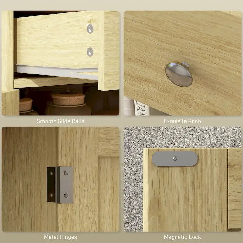 Armario de almacenamiento moderno para cocina, mueble bar para café con 2 cajones, puertas y estante ajustable