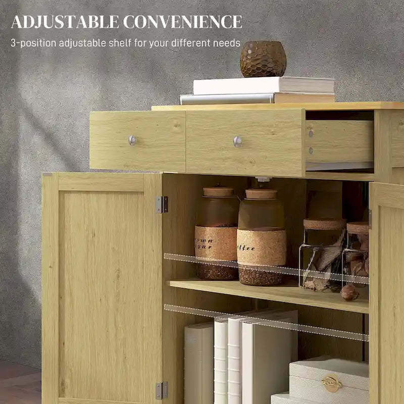 Armario de almacenamiento moderno para cocina, mueble bar para café con 2 cajones, puertas y estante ajustable