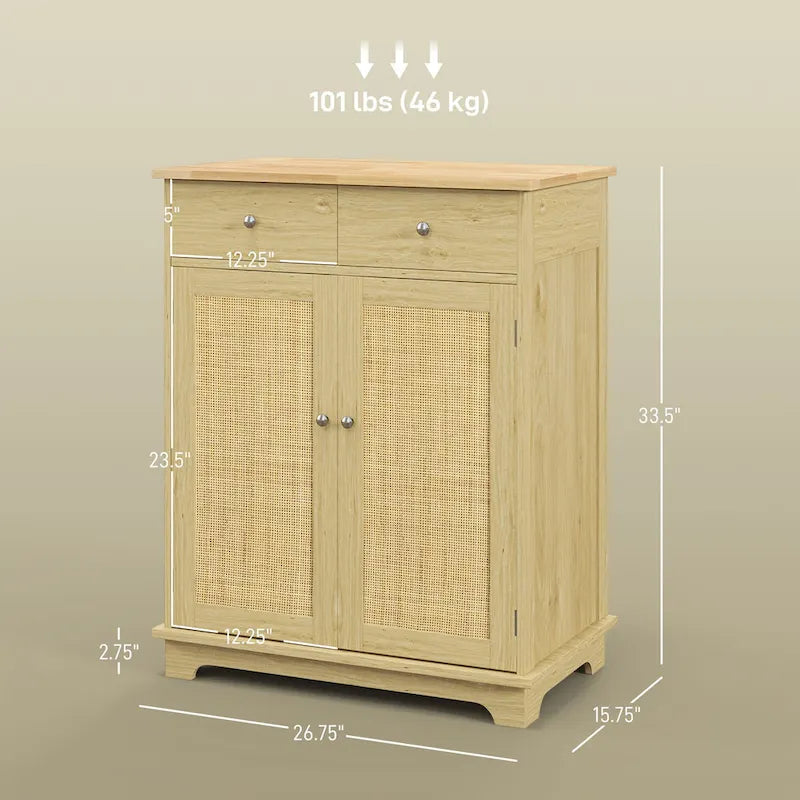 Armario de almacenamiento moderno para cocina, mueble bar para café con 2 cajones, puertas y estante ajustable