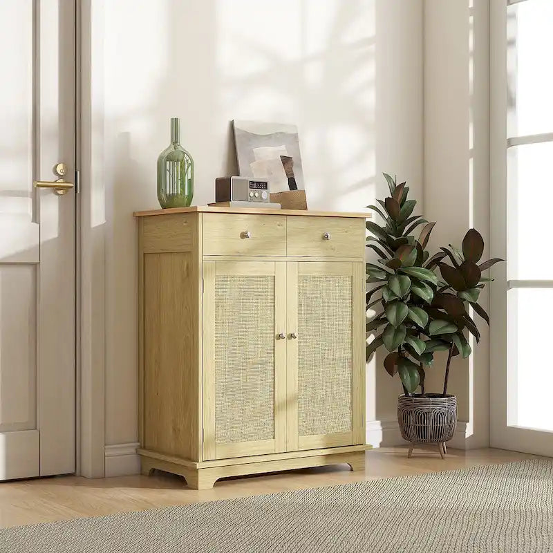 Armario de almacenamiento moderno para cocina, mueble bar para café con 2 cajones, puertas y estante ajustable