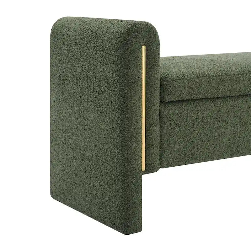 Banc de rangement rembourré en polaire teddy avec accoudoirs, banc d’entrée à plateau relevable pour couloir