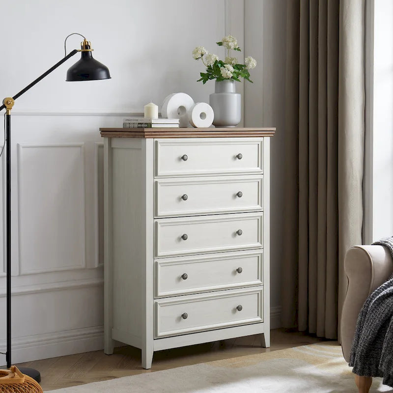 Moderne Kommode mit 5 Schubladen, Schubladenschrank und Schrankorganisator mit Stauraum für Kleidung