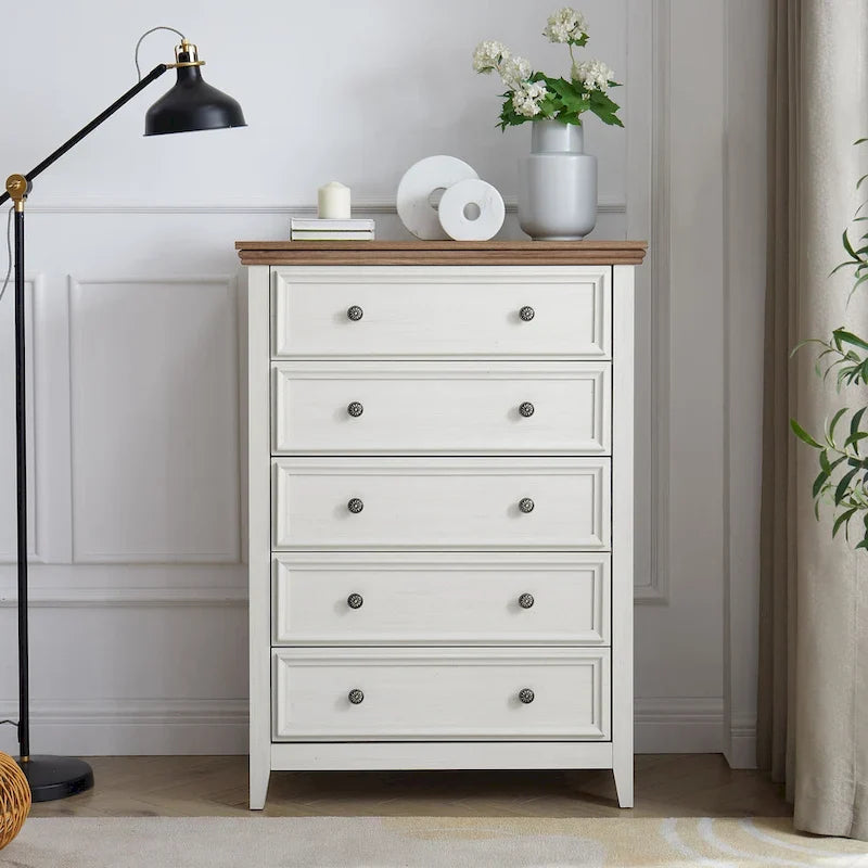 Moderne Kommode mit 5 Schubladen, Schubladenschrank und Schrankorganisator mit Stauraum für Kleidung