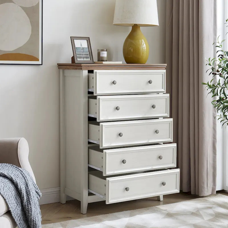Moderne Kommode mit 5 Schubladen, Schubladenschrank und Schrankorganisator mit Stauraum für Kleidung