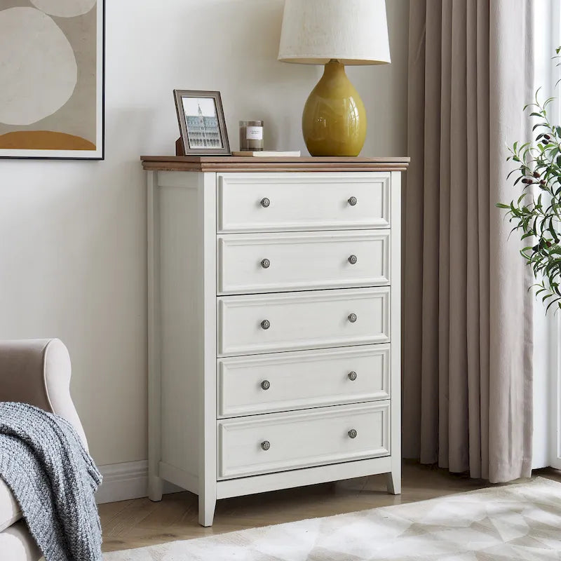 Moderne Kommode mit 5 Schubladen, Schubladenschrank und Schrankorganisator mit Stauraum für Kleidung
