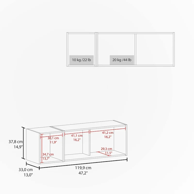 Wall Mount Floating Cabinet  --Modern Home Office Workstation with Storage