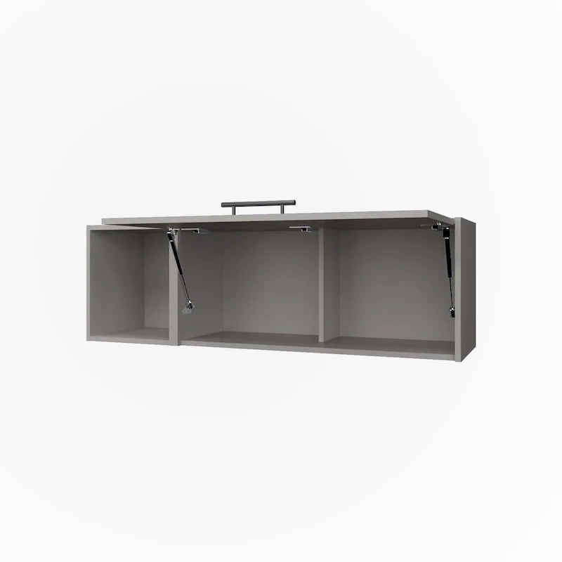 Schwebender Wandschrank – moderner Homeoffice-Arbeitsplatz mit Stauraum