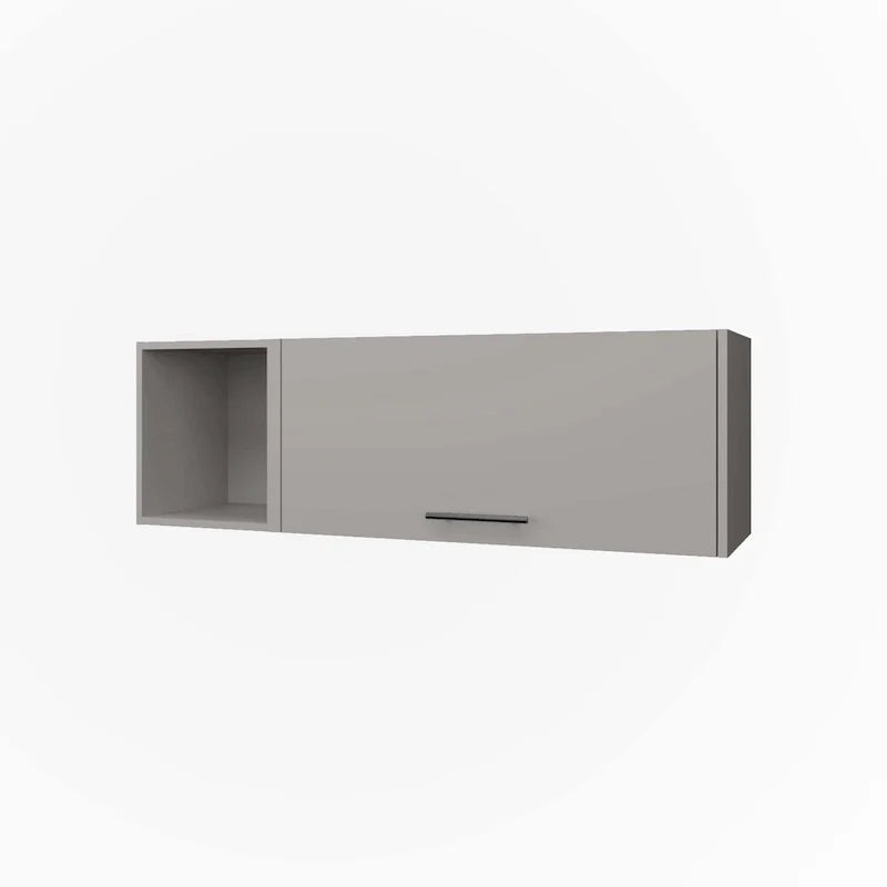 Schwebender Wandschrank – moderner Homeoffice-Arbeitsplatz mit Stauraum