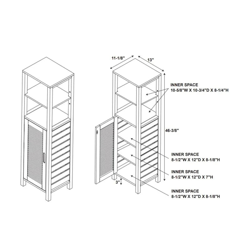 Meuble de rangement en bambou à une porte