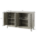 Mueble aparador de estilo moderno, aparador con almacenamiento, armario de almacenamiento con 4 puertas con relieve en forma de rombo