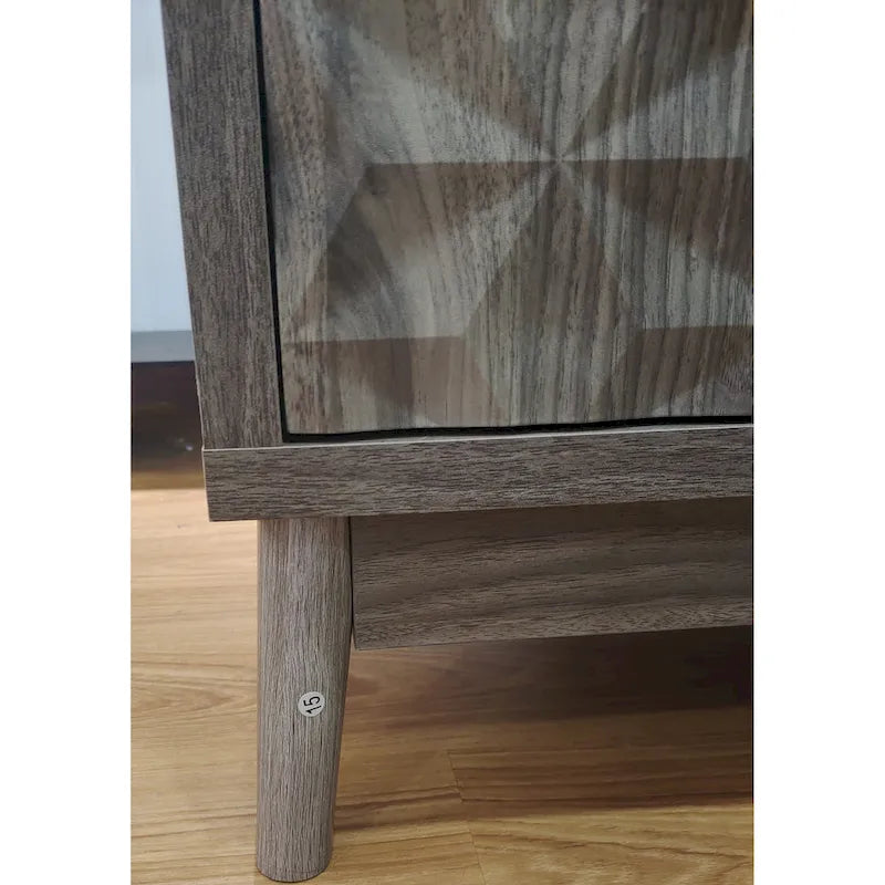 Mueble aparador de estilo moderno, aparador con almacenamiento, armario de almacenamiento con 4 puertas con relieve en forma de rombo