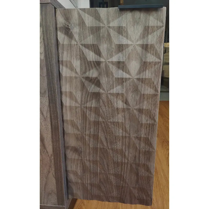 Mueble aparador de estilo moderno, aparador con almacenamiento, armario de almacenamiento con 4 puertas con relieve en forma de rombo