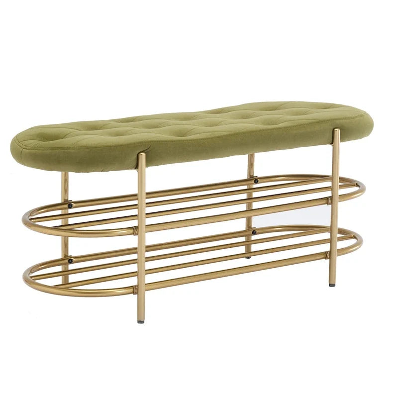 Extrémité de banc capitonnée en velours pour salon/chambre