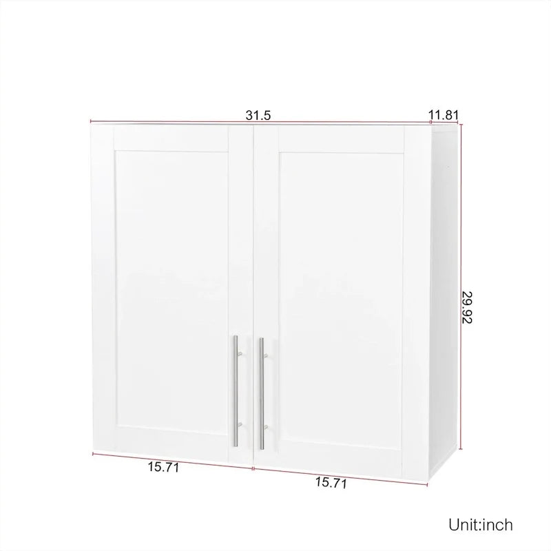Weißer, schwebender Wandschrank