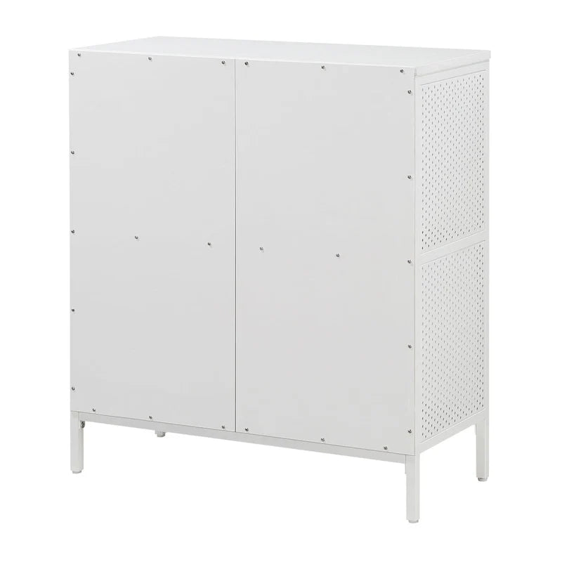 Industrial Open Bookshelf with Metal Mesh Panels, 4-Cube Storage Shelf Unit for Living Room