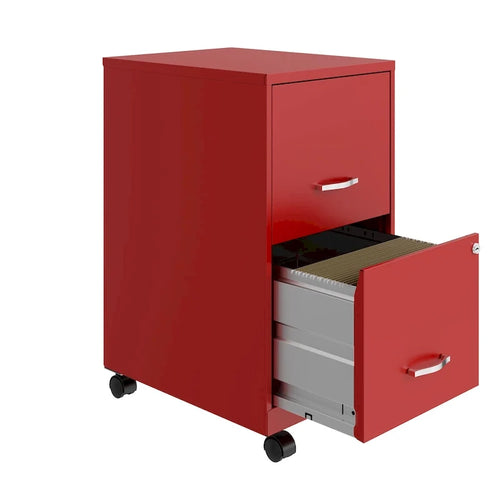 Classeur vertical intelligent à 2 tiroirs, rouge lave