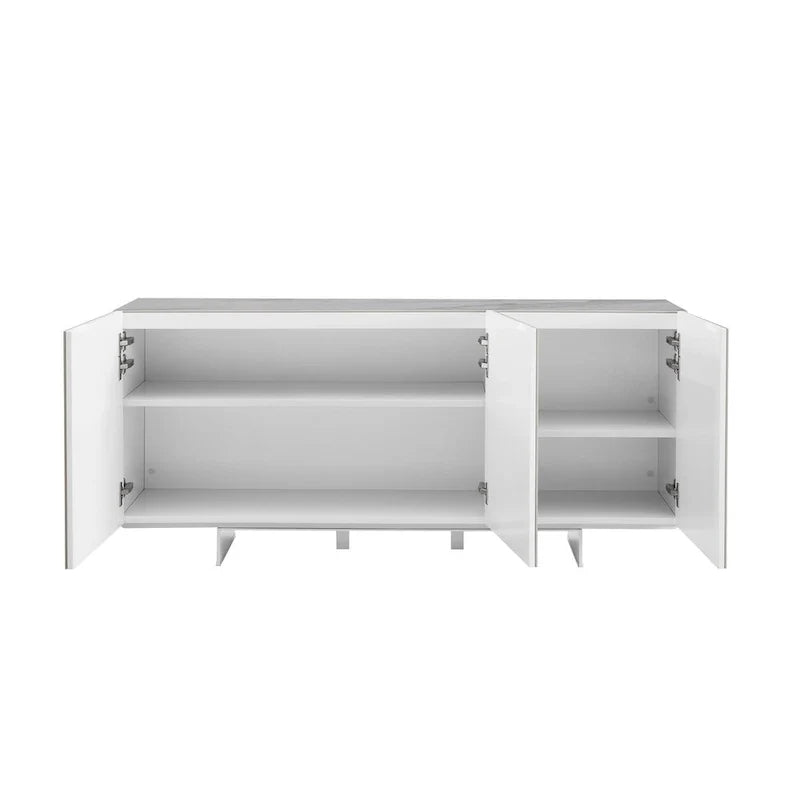 Aparador buffet de cerámica blanca veteada