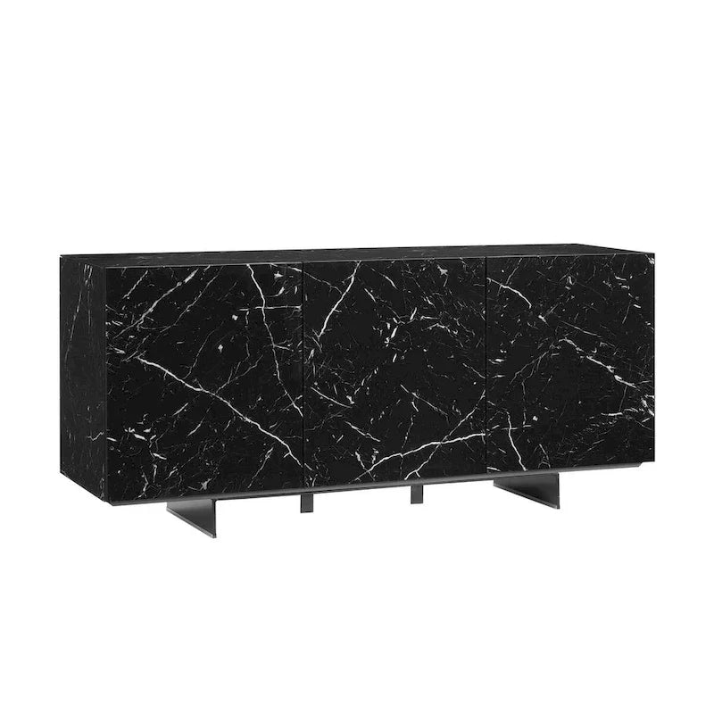 Aparador buffet de cerámica blanca veteada