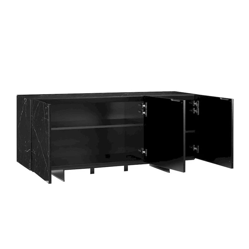 Aparador buffet de cerámica blanca veteada