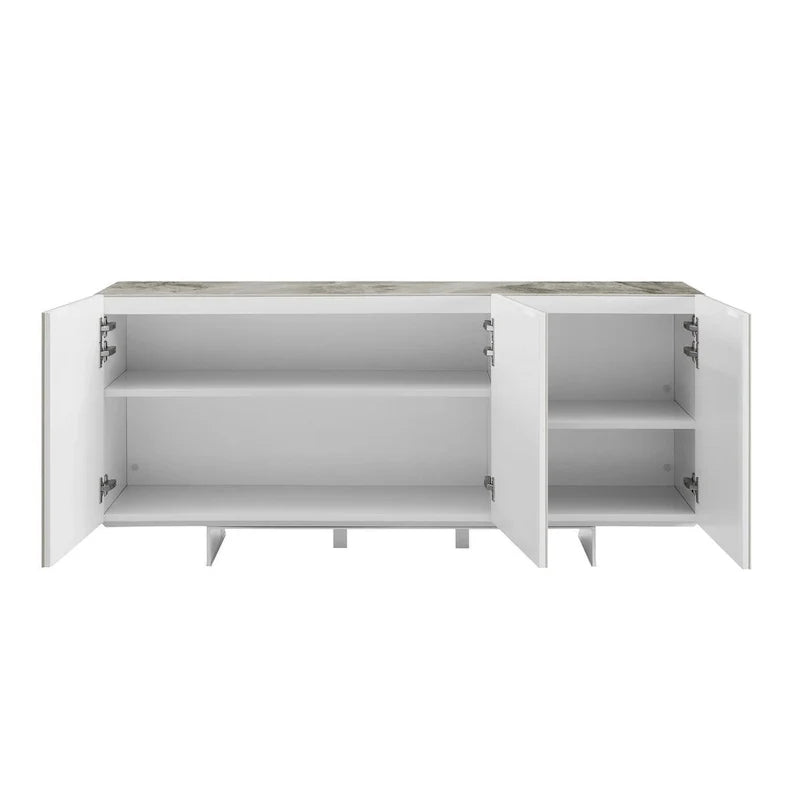 Aparador buffet de cerámica blanca veteada