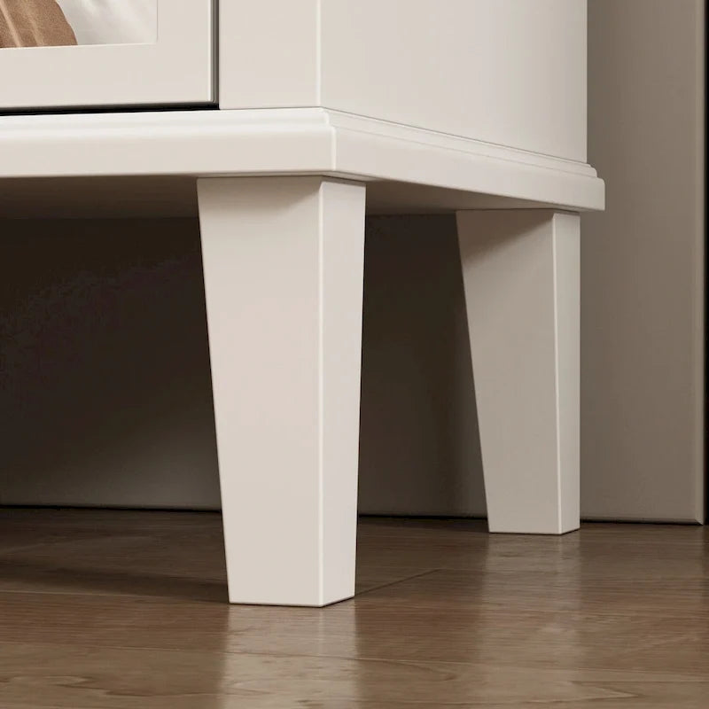 Table d'appoint à tiroirs, commode laquée et miroir, blanc/doré