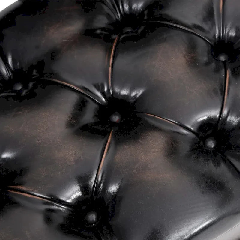 Banc de rangement avec dossier, 43.3, similicuir noir