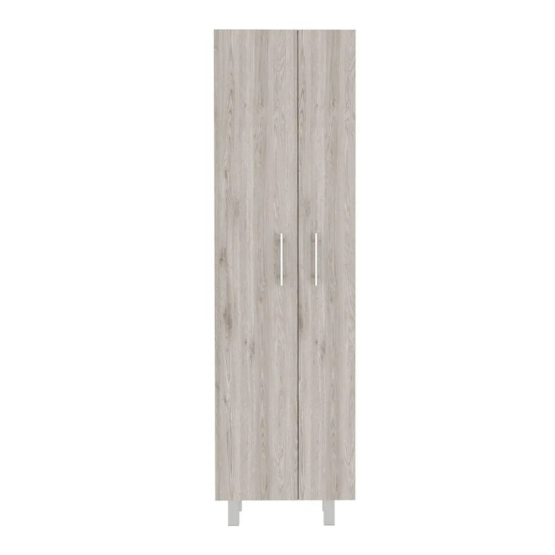 Meuble de rangement pour produits de nettoyage, meuble à deux portes, quatre pieds, cinq étagères