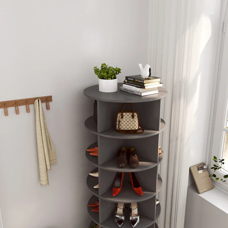 Meuble à chaussures rotatif à 360°, 6 niveaux, capacité de 24 paires de chaussures