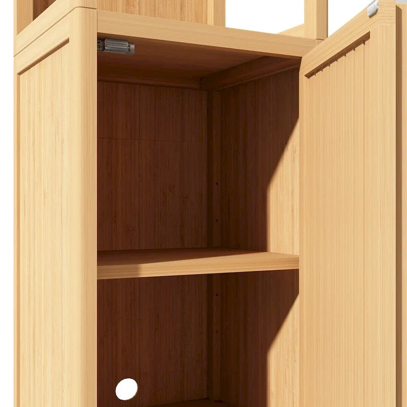Large capacity multifunctional bamboo storage cabinet furniture for bathroom and living room