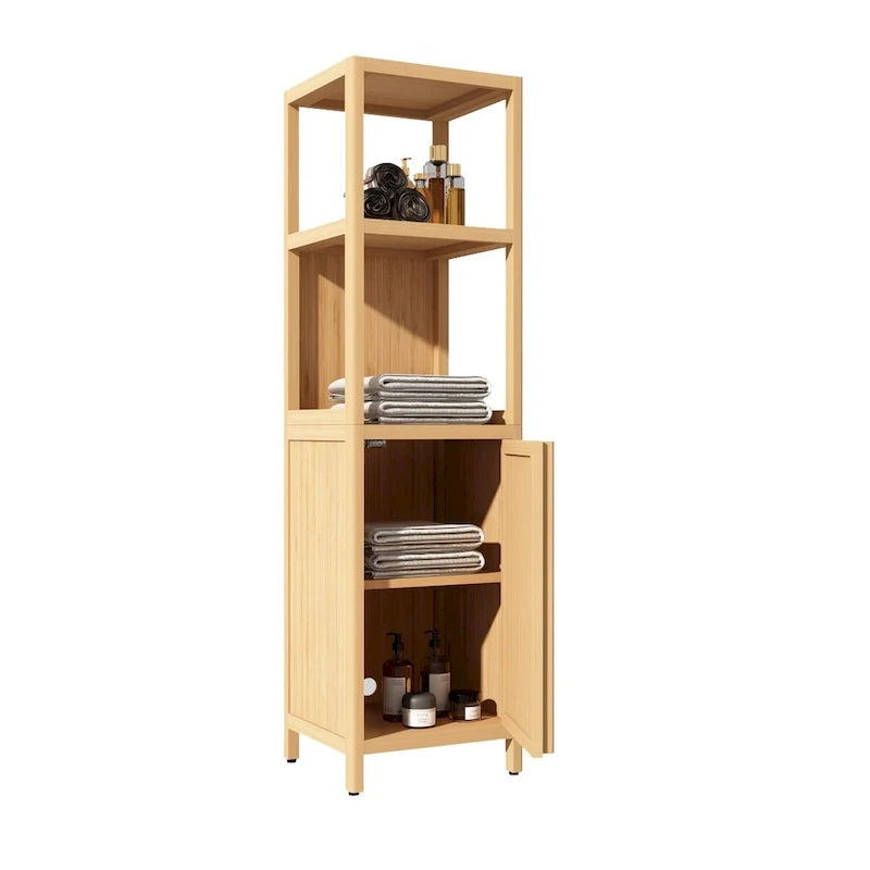 Large capacity multifunctional bamboo storage cabinet furniture for bathroom and living room