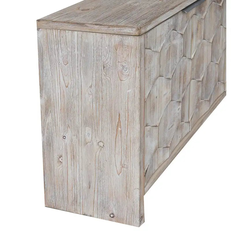 Akzentschrank im Landhausstil, Sideboard und Buffet aus Holz mit 4 Türen, Aufbewahrungsschrank für das Wohnzimmer