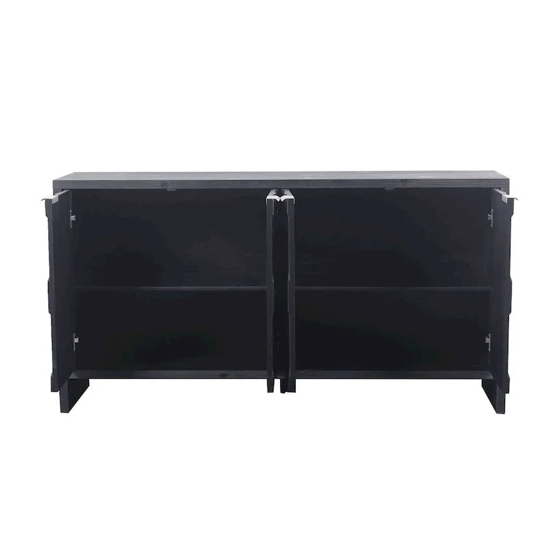 Akzentschrank im Landhausstil, Sideboard und Buffet aus Holz mit 4 Türen, Aufbewahrungsschrank für das Wohnzimmer