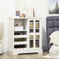 Buffet moderne, meuble de cuisine avec range-bouteilles, porte vitrée coulissante et étagères de rangement pour le salon