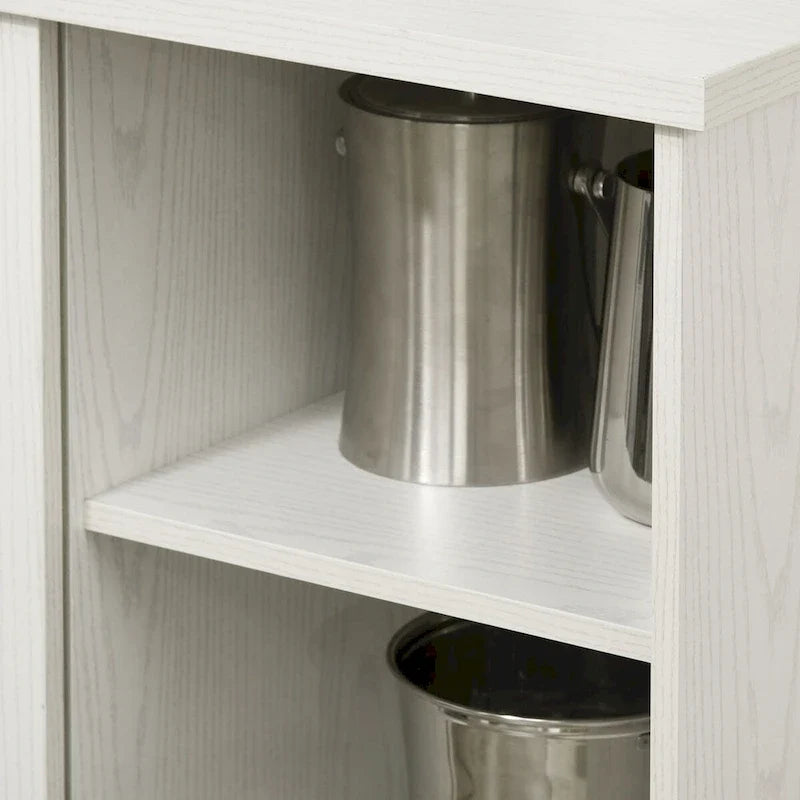 Buffet moderne, meuble de cuisine avec range-bouteilles, porte vitrée coulissante et étagères de rangement pour le salon