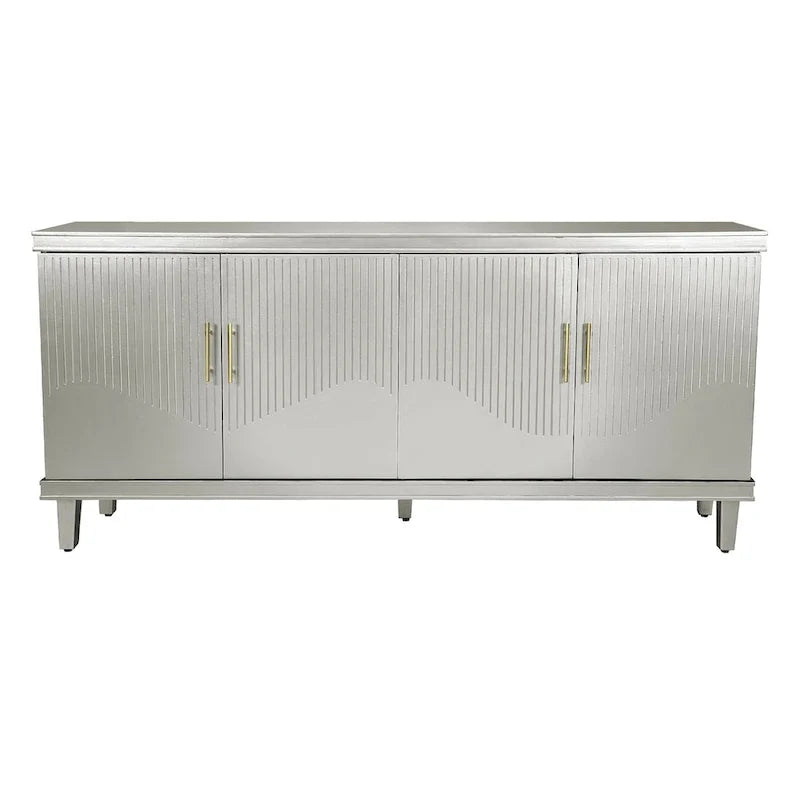 Sideboard aus geriffeltem Teakholz