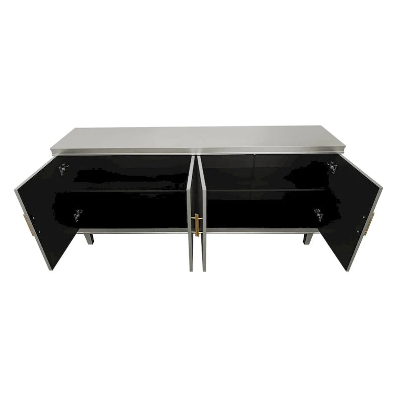 Sideboard aus geriffeltem Teakholz
