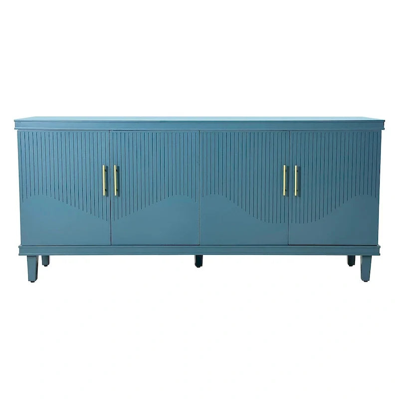 Sideboard aus geriffeltem Teakholz