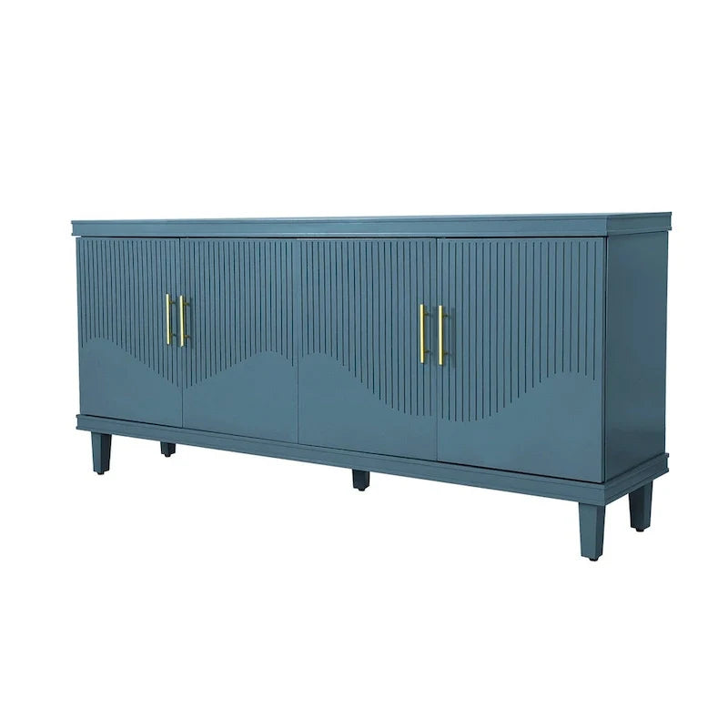 Sideboard aus geriffeltem Teakholz