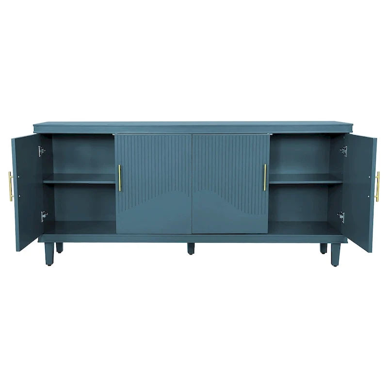 Sideboard aus geriffeltem Teakholz