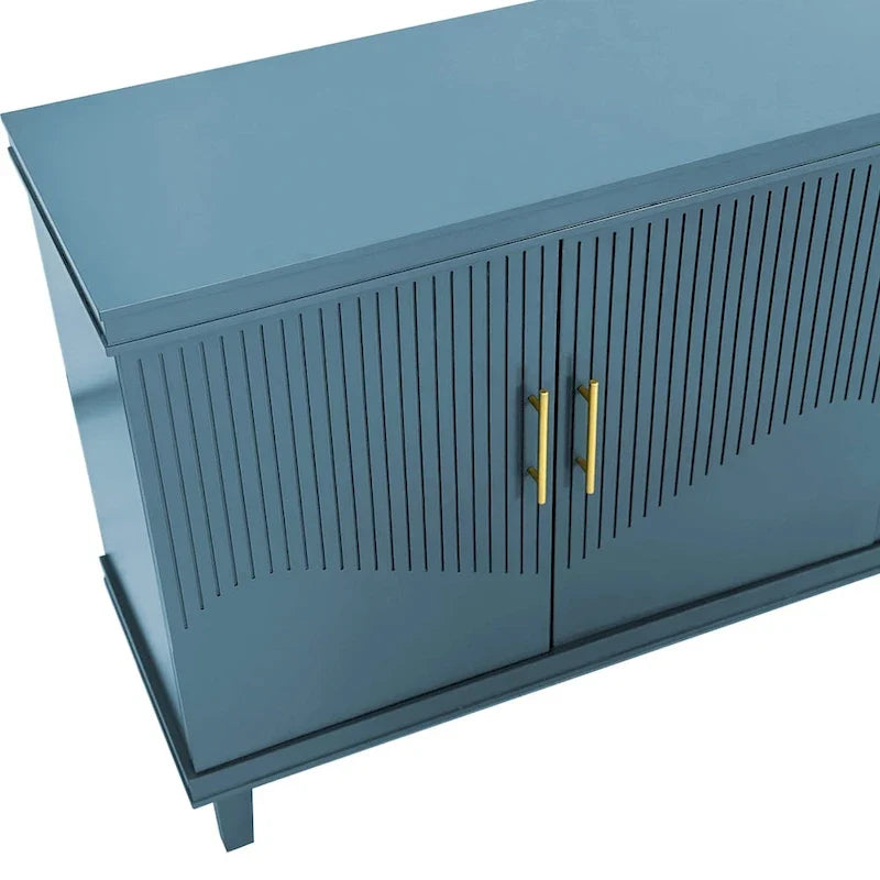 Sideboard aus geriffeltem Teakholz