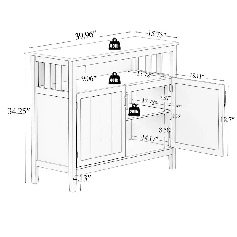 Sideboards im französischen Landhausstil, Aufbewahrungsschränke mit zwei Trennwänden