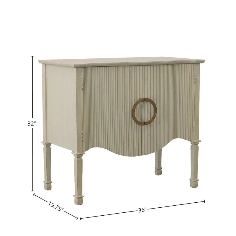 Armario decorativo acanalado vintage color crema