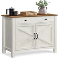 Buffet blanc style campagne avec portes de grange