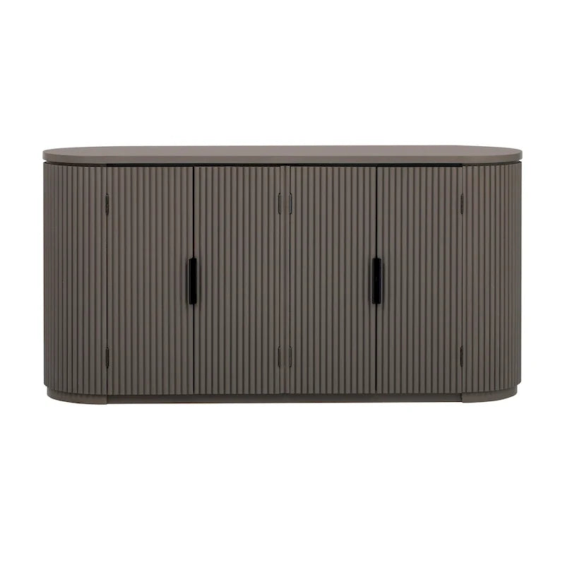 63 Vertical Striped Door Storage Cabinet with Adjustable Shelves