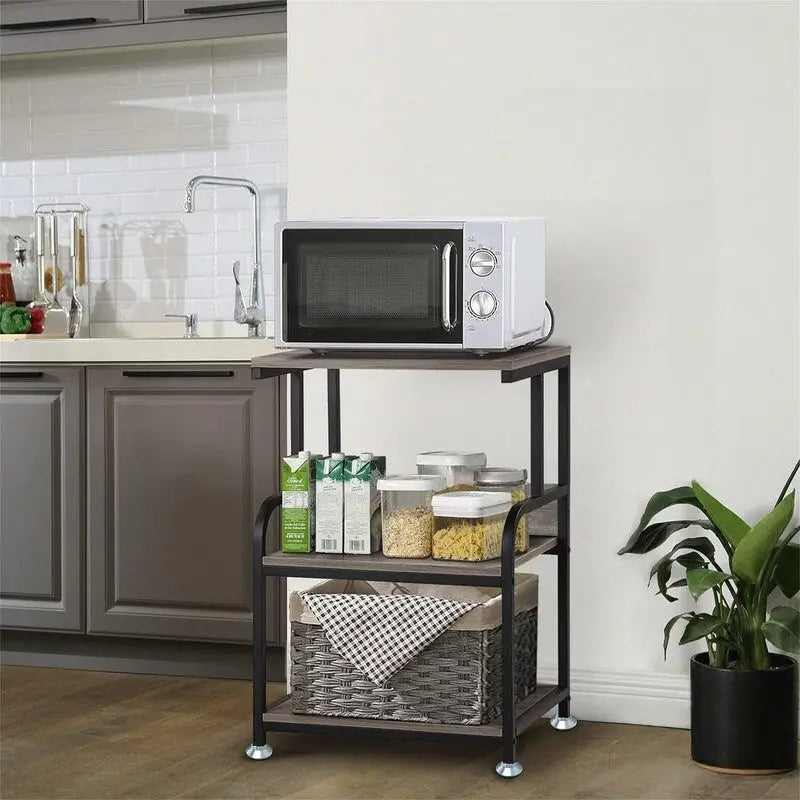3 Tier Mobile Printer Stand on Wheels with Storage Shelves