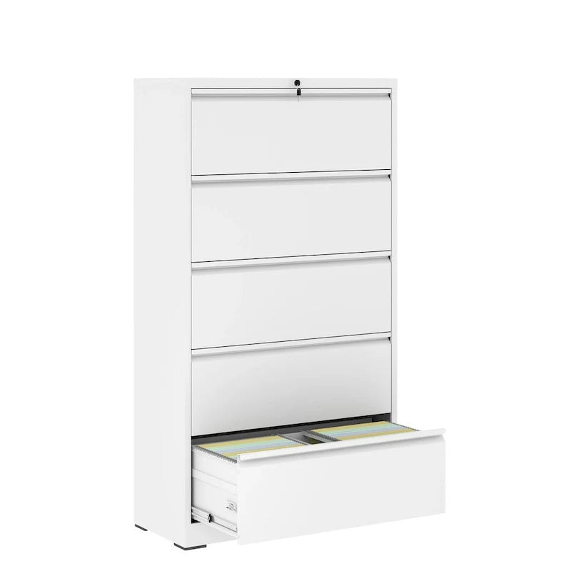 5 Drawer Metal Lateral File Cabinet,Filing Cabinet with Lock,Lockable File Cabinet for Home Office,Locking Metal File Cabinet