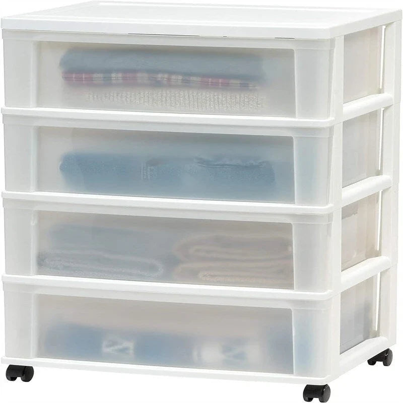 4 Tier Rolling Plastic Storage Drawer Cabinet