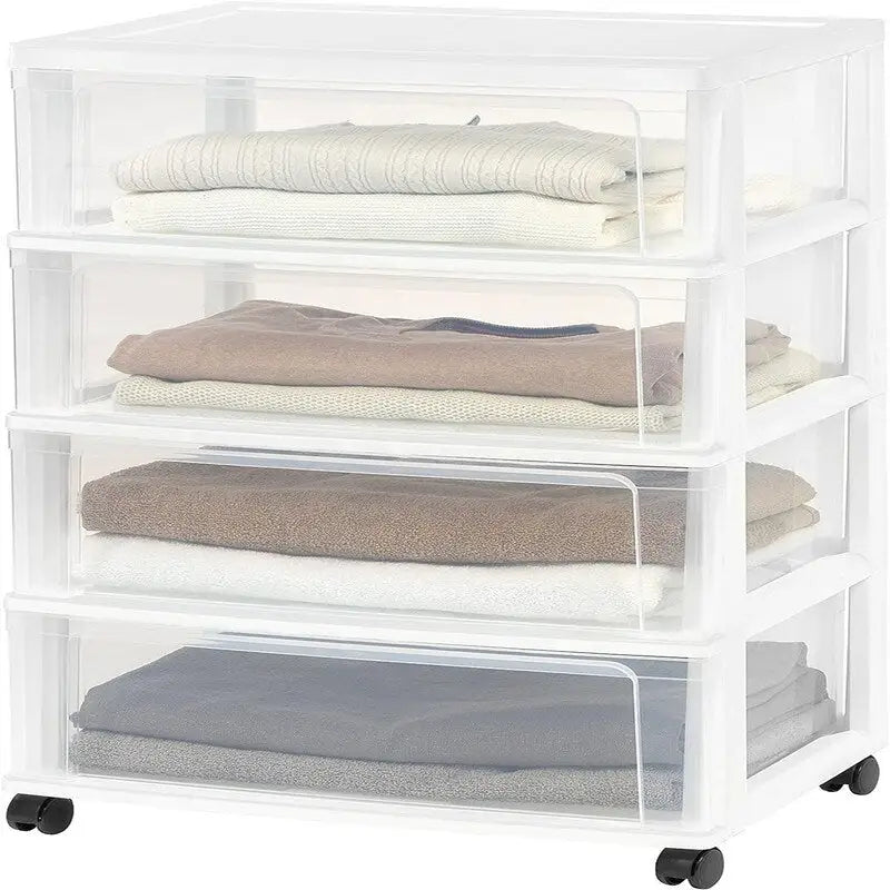 4 Tier Rolling Plastic Storage Drawer Cabinet