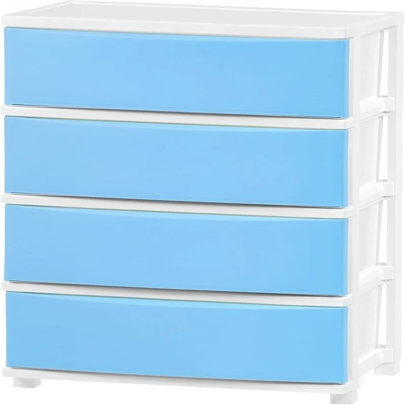 4 Tier Rolling Plastic Storage Drawer Cabinet