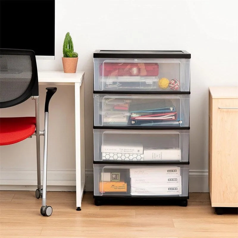 Rollbarer Kunststoffschrank mit 4 Schubladen